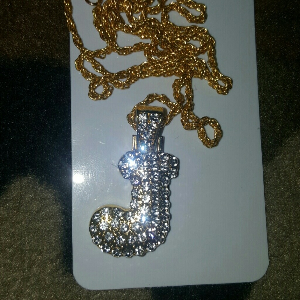 Iced J with Gold chain